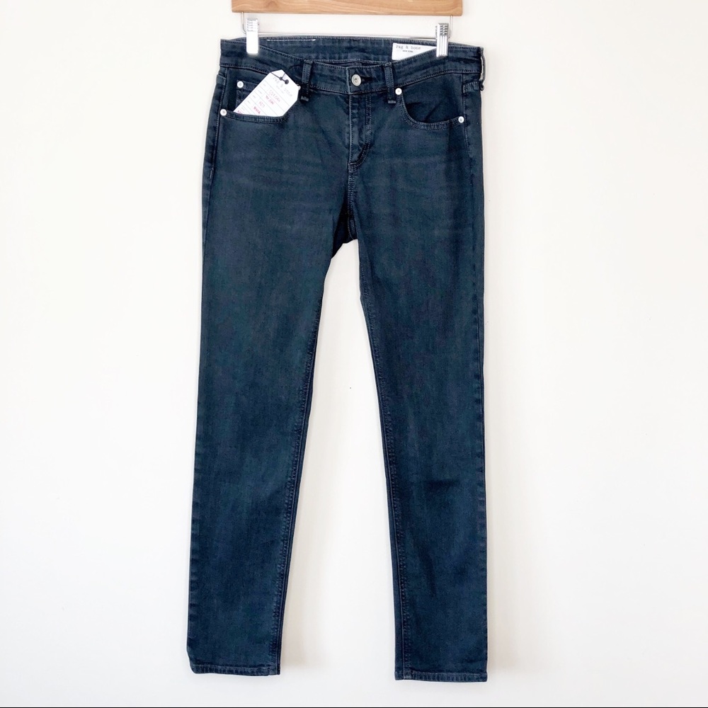 NWT Rag & Bone Dre Low Rise Slim Boyfriend Jeans Minna Blue Black Indigo 25